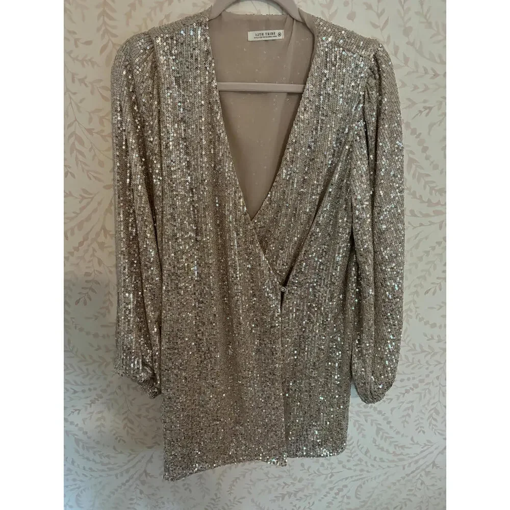 FALL SALE! NWOT 12th Tribe Sparkling Sequin Dress - Picture 6 of 9